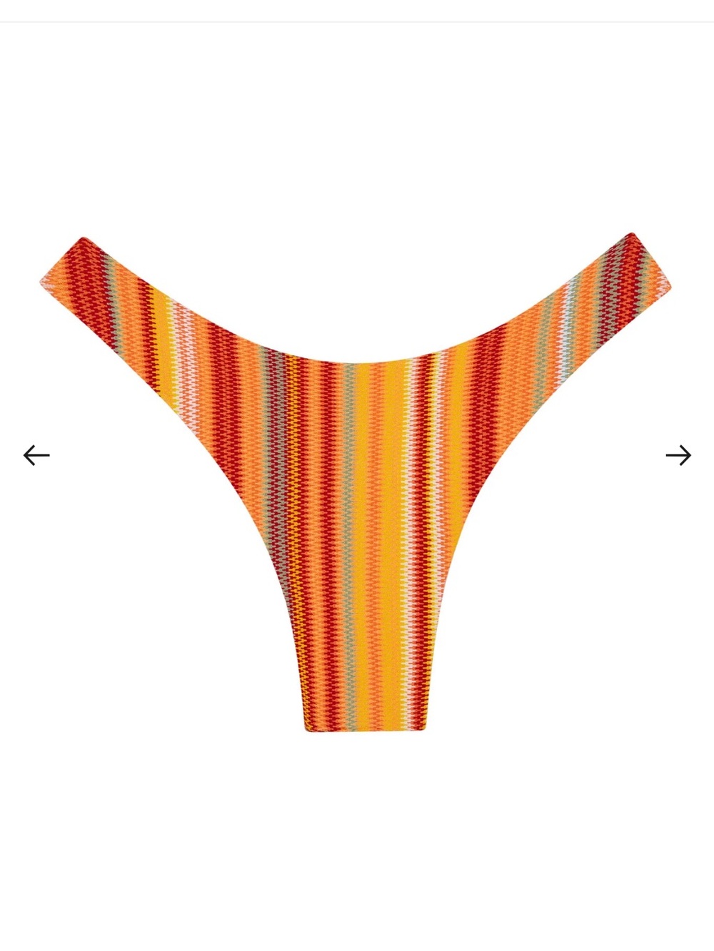 NWT Monday Swimwear Orange and Red Striped High-Cut BYRON Bikini Bottom SIZE V